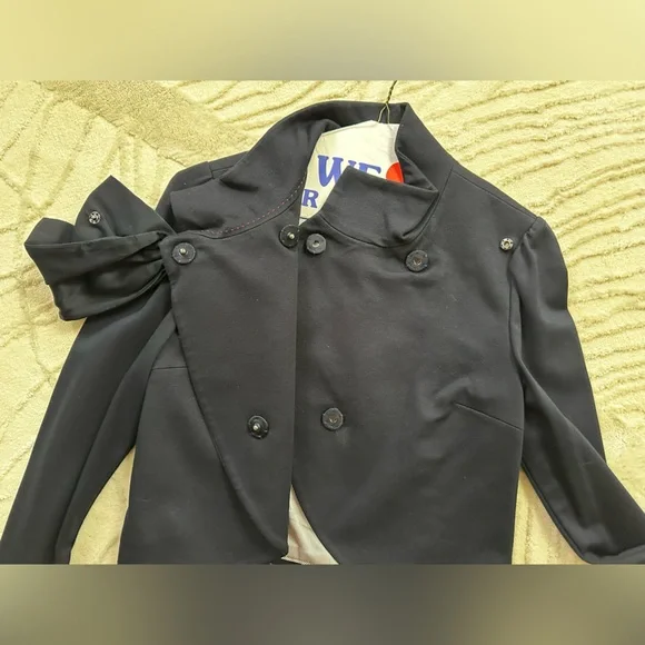 Alice + Olivia cropped navy jacket with bow tie. Size S - Picture 2 of 12